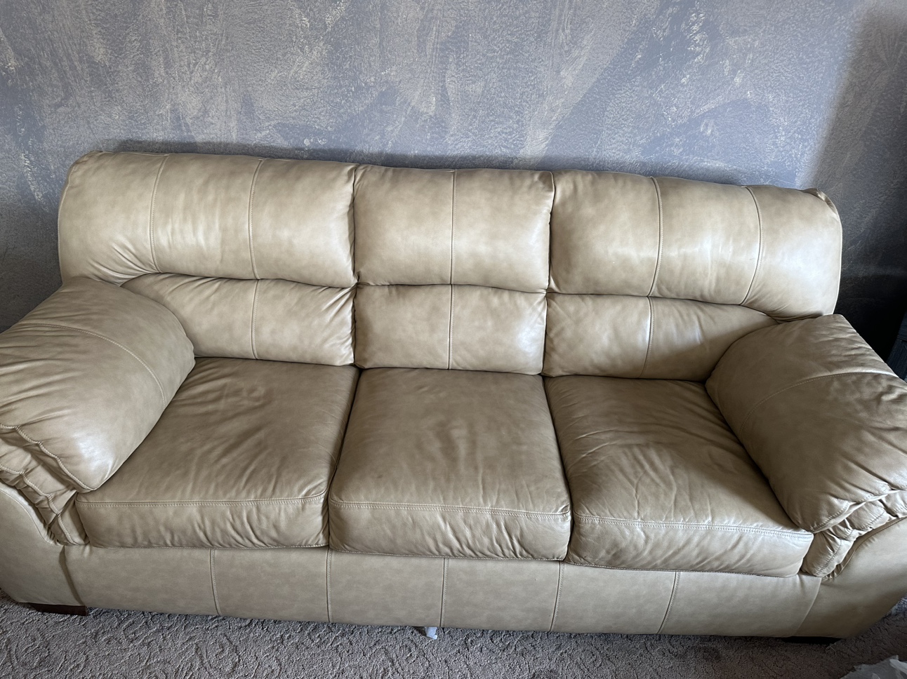 Leather 2 pieces sofa set - photo 2