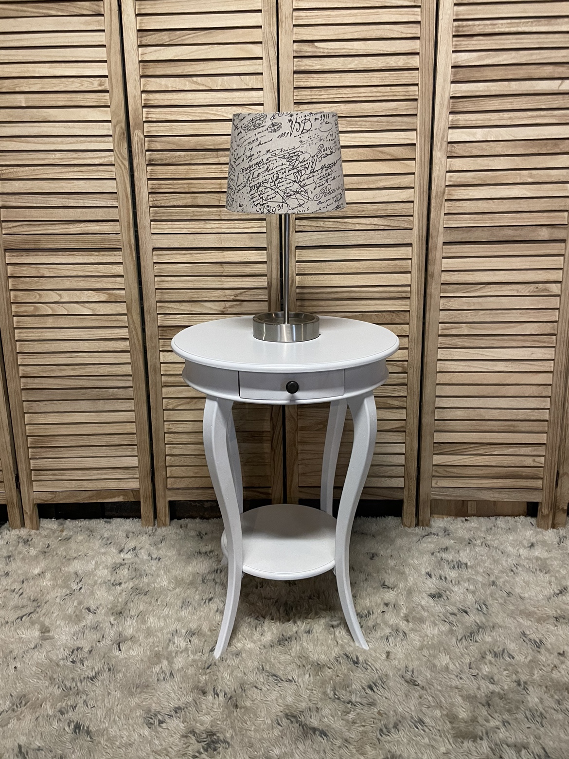 White End Table with Drawer