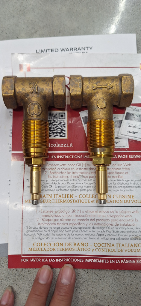 Rohl Italian Bath 1/2" Valves Rough-In For Wall Mount Lever Set image indicator(2)