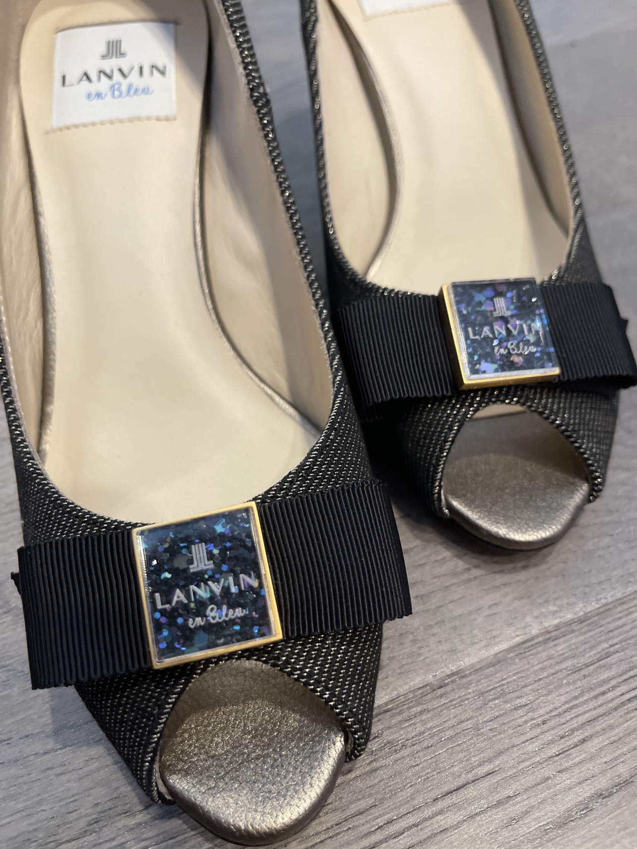 Brand New Japan Made Lanvin Black Peep Toe Heels 2.5” image indicator(10)