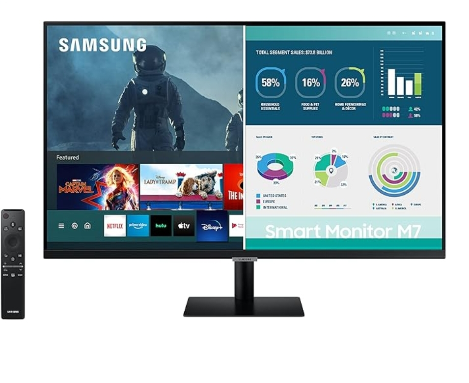 32” M7 Smart White UHD Monitor with Smart TV