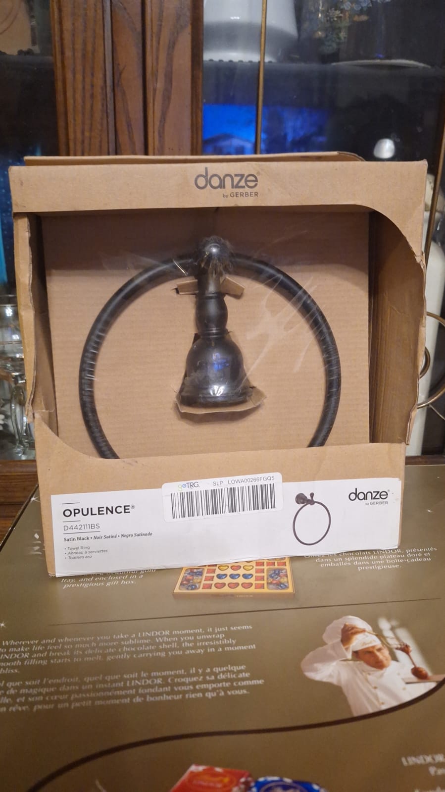 Danze D442111BS Opulence Towel Ring, Black Satin image indicator(5)