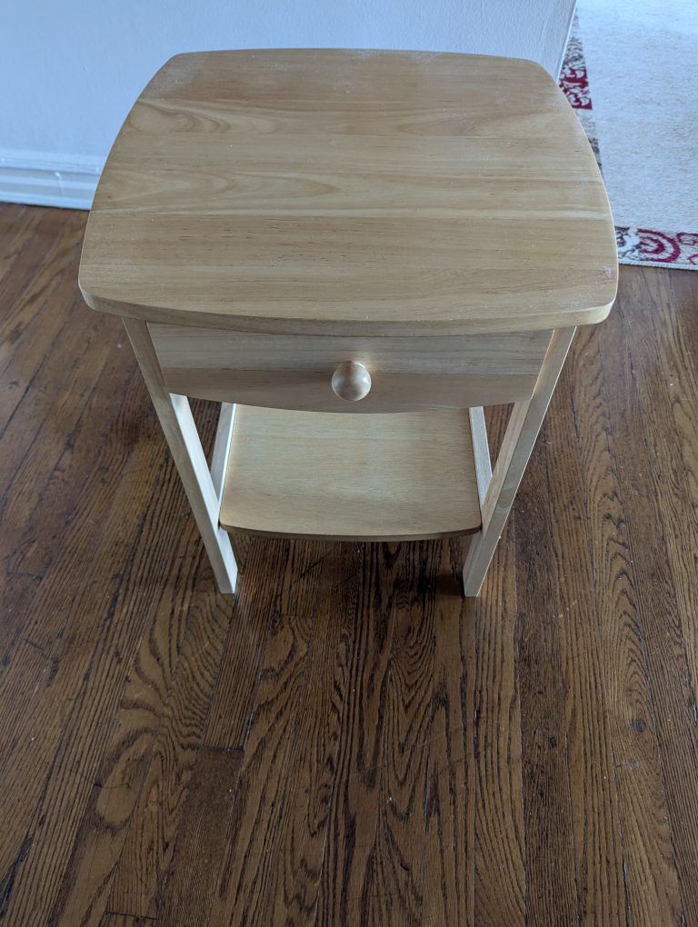 Solid Wood Nightstand with Drawer - photo 3
