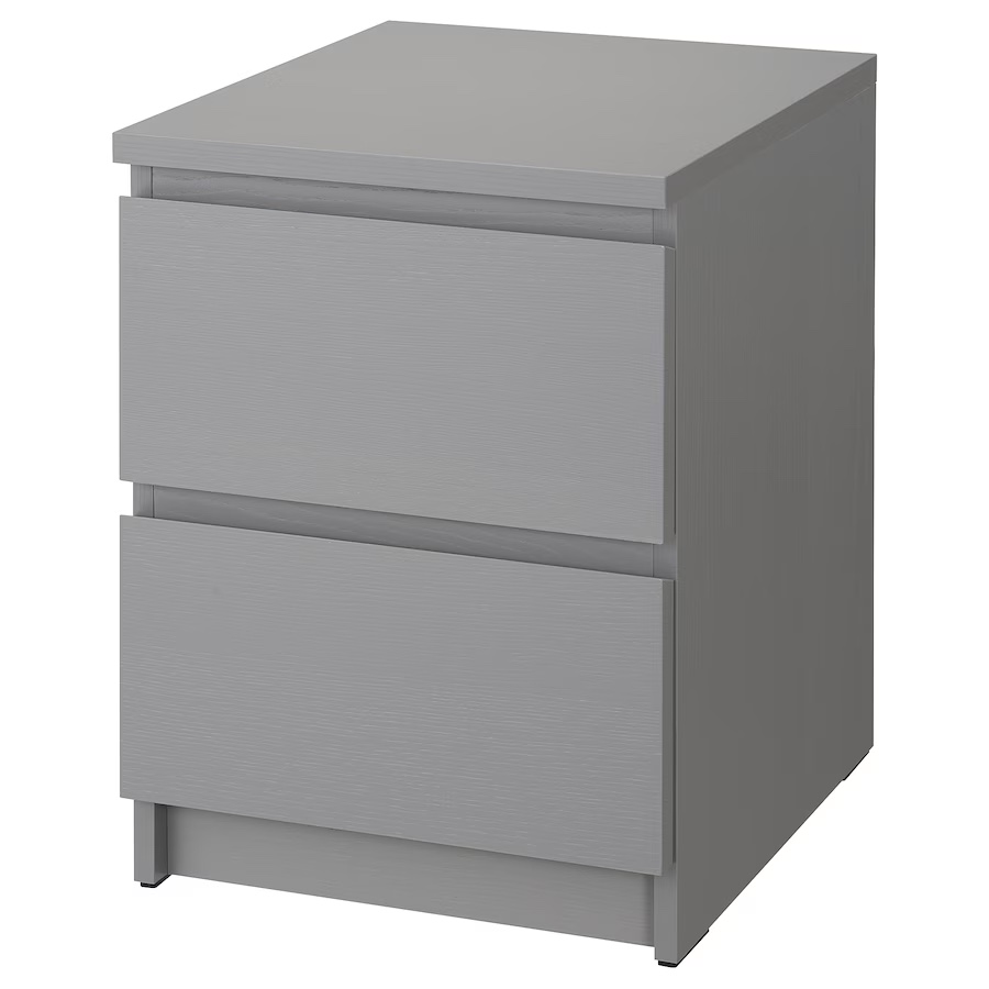 MALM 2-drawer chest, gray stained - photo 3