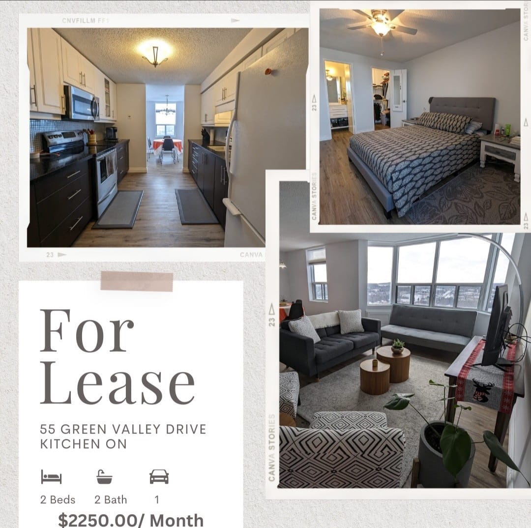 2 Bedroom Apartment for Rent near Conestoga College