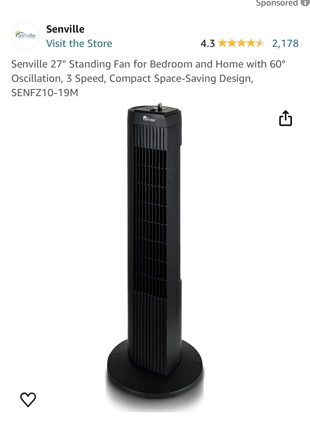 Senville Tower Fan - photo 3