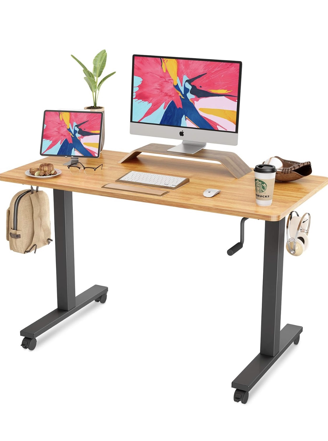 Adjustable Standing Desk - manual Adjustable 48 x 24 In