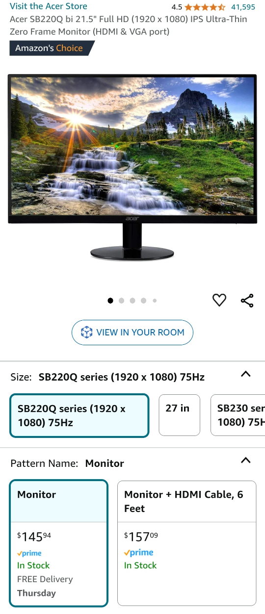 Acer SB220Q bi 21.5" Full HD (1920 x 1080) Ultra-Thin Monitor image indicator(10)