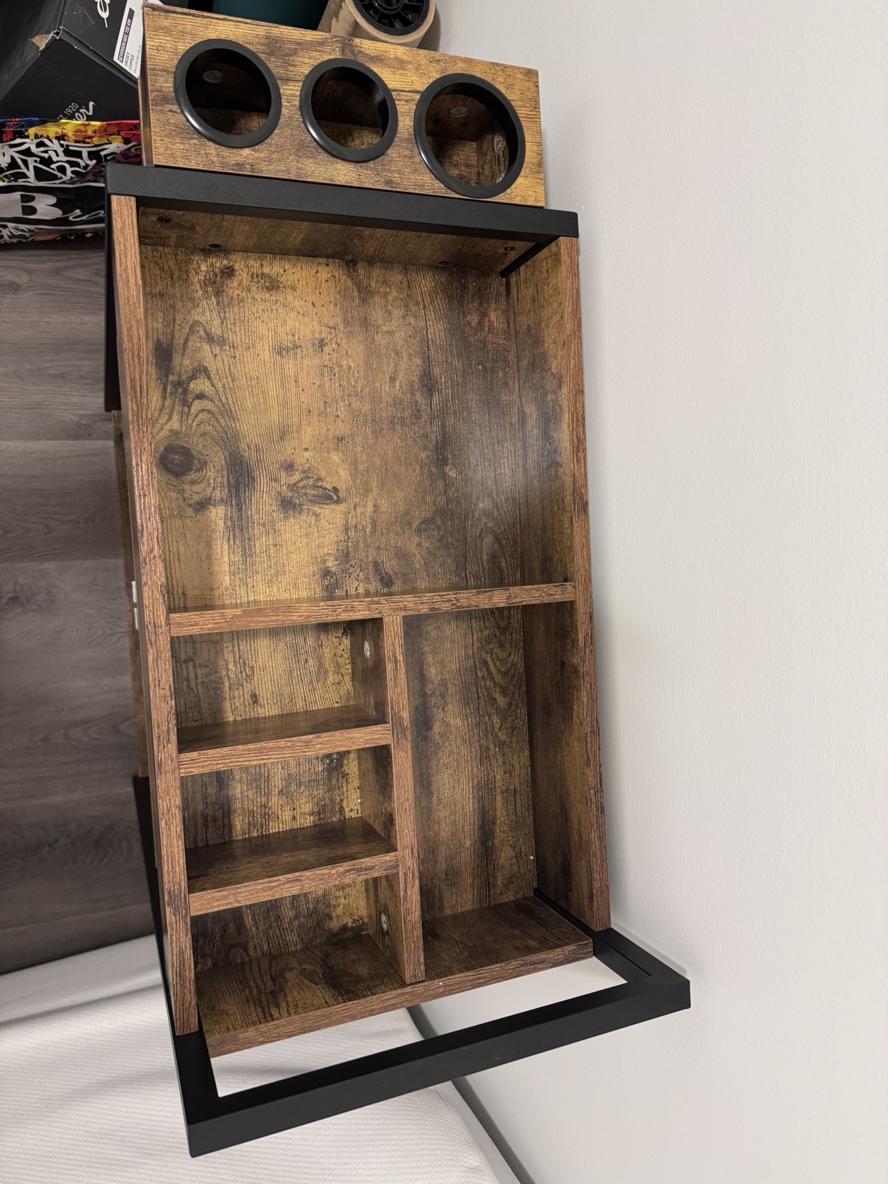 Wood Salon Trolley Cart with Storage Hair Dryer Holders - photo 2
