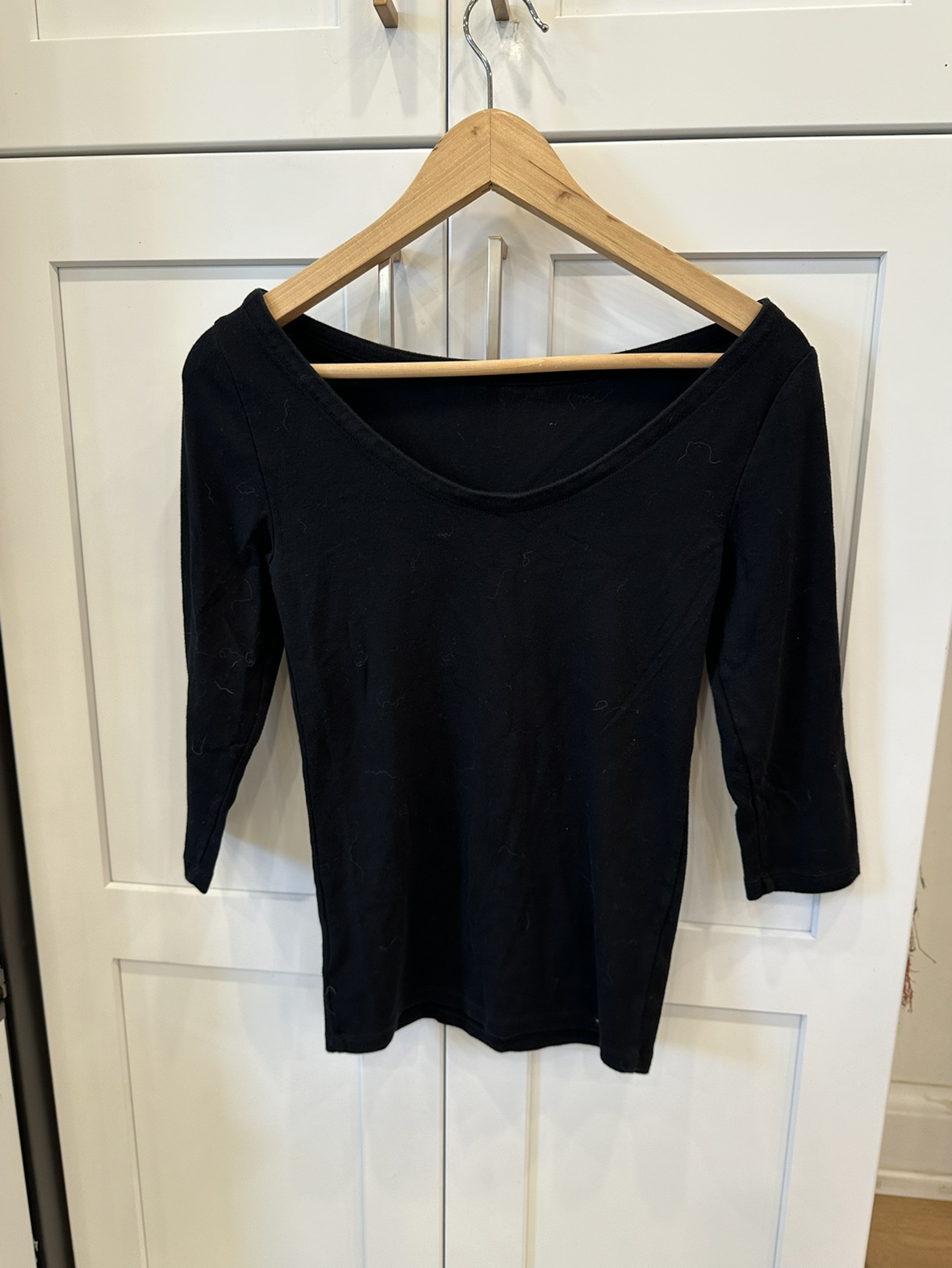 Set of two Gap Boatneck 3/4 Sleeve Tops - black and navy image indicator(2)