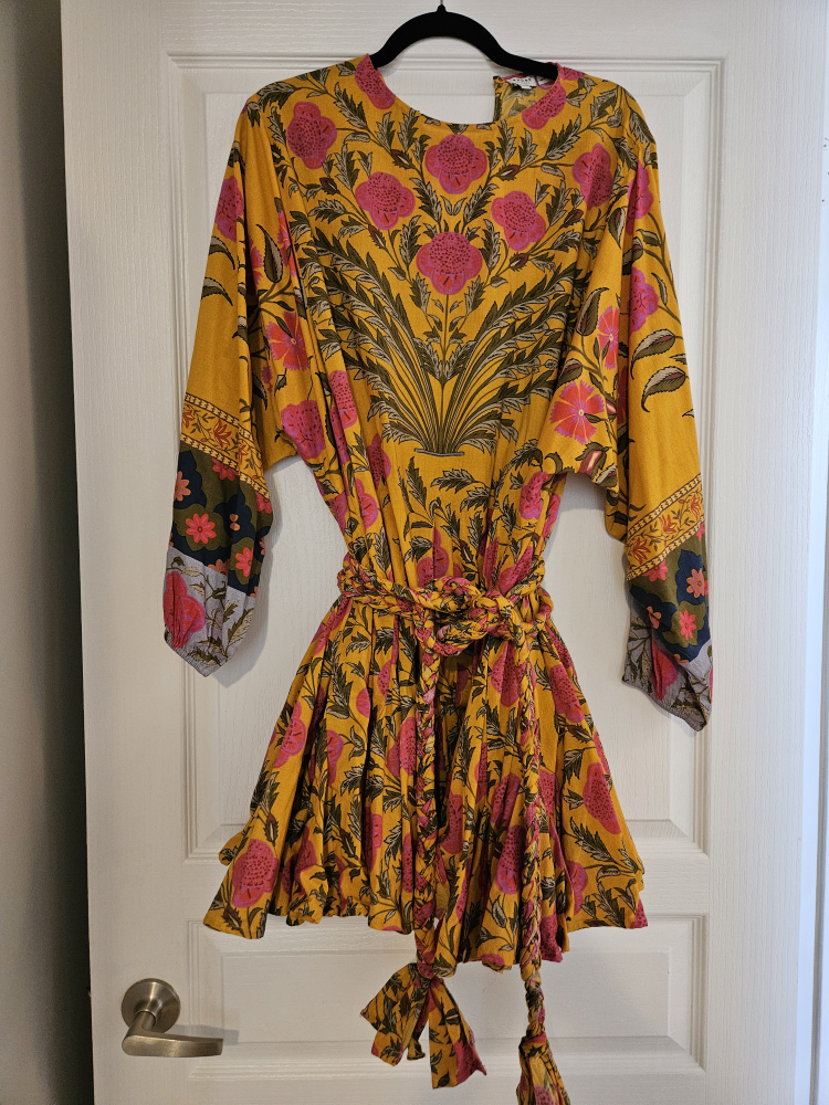 Rhode Yellow Floral Dress - Medium thumbnail