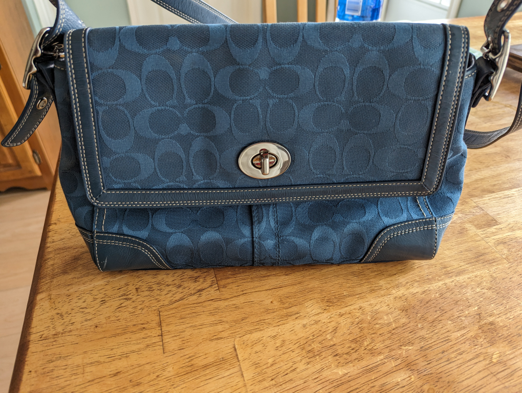 Coach Blue Signature Shoulder Bag