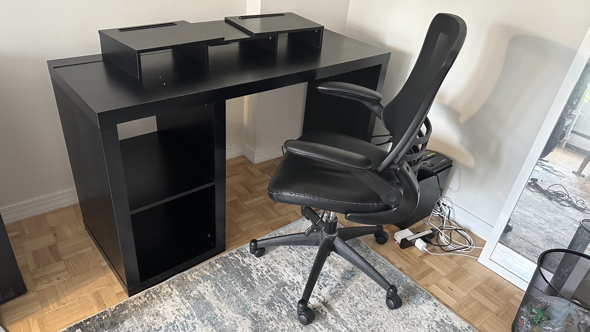 Black computer Desk with Chair - photo 2