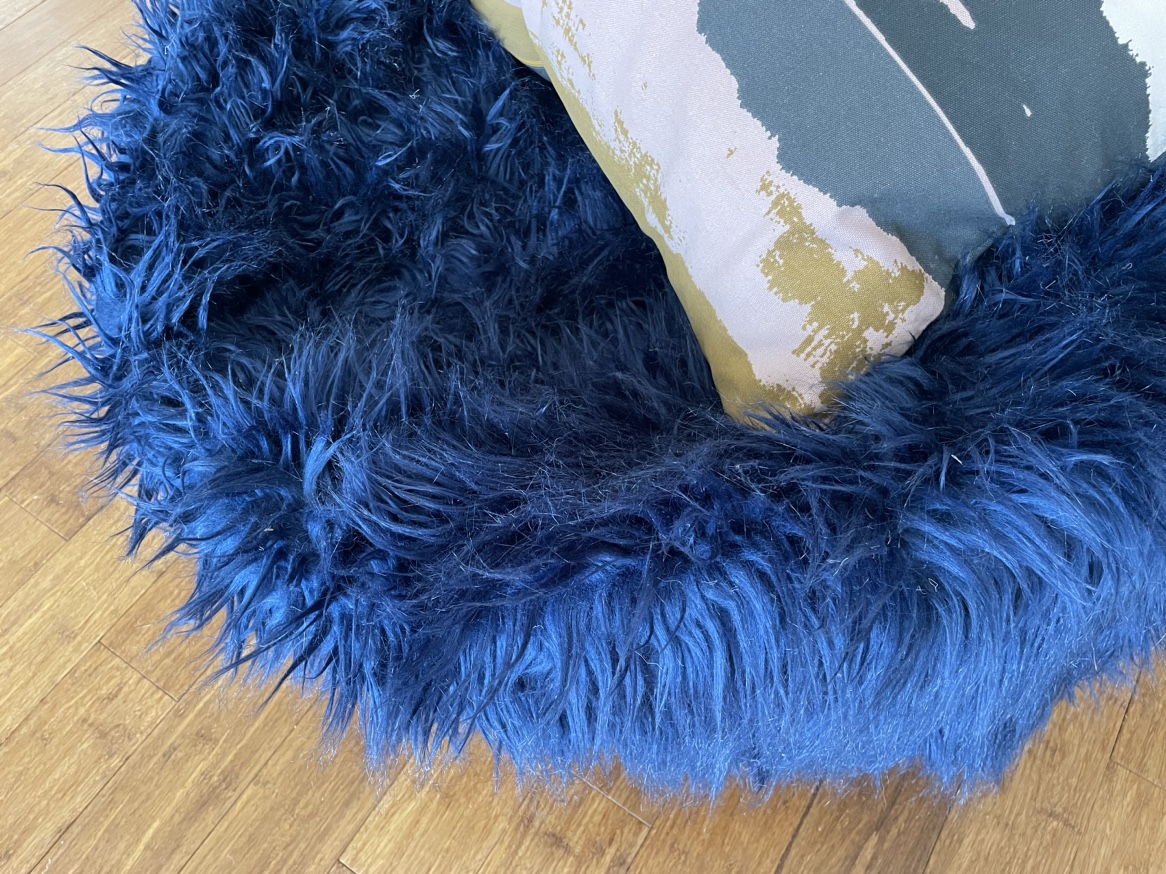 Blue Furry Bean Bed - photo 2