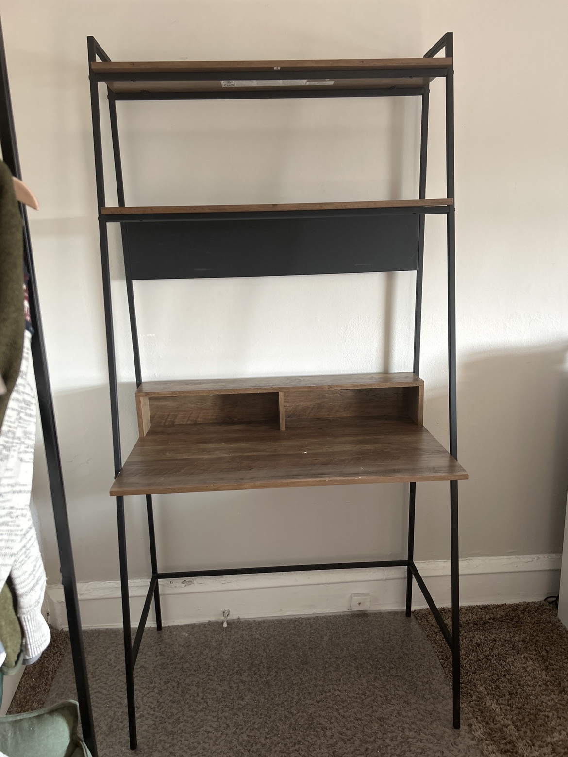 Black and Wood Desk with Shelves - photo 3