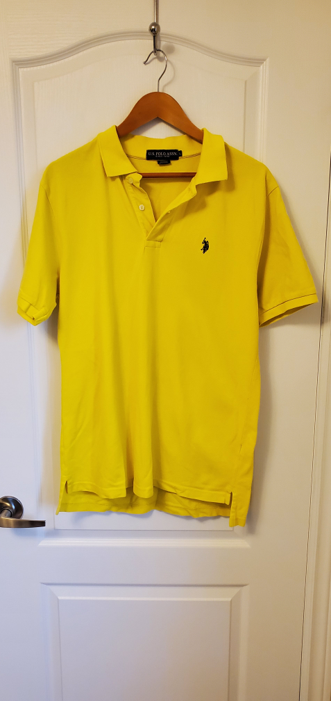 SLIM FIT SOLID INTERLOCK POLO SHIRT Size L  Yellow