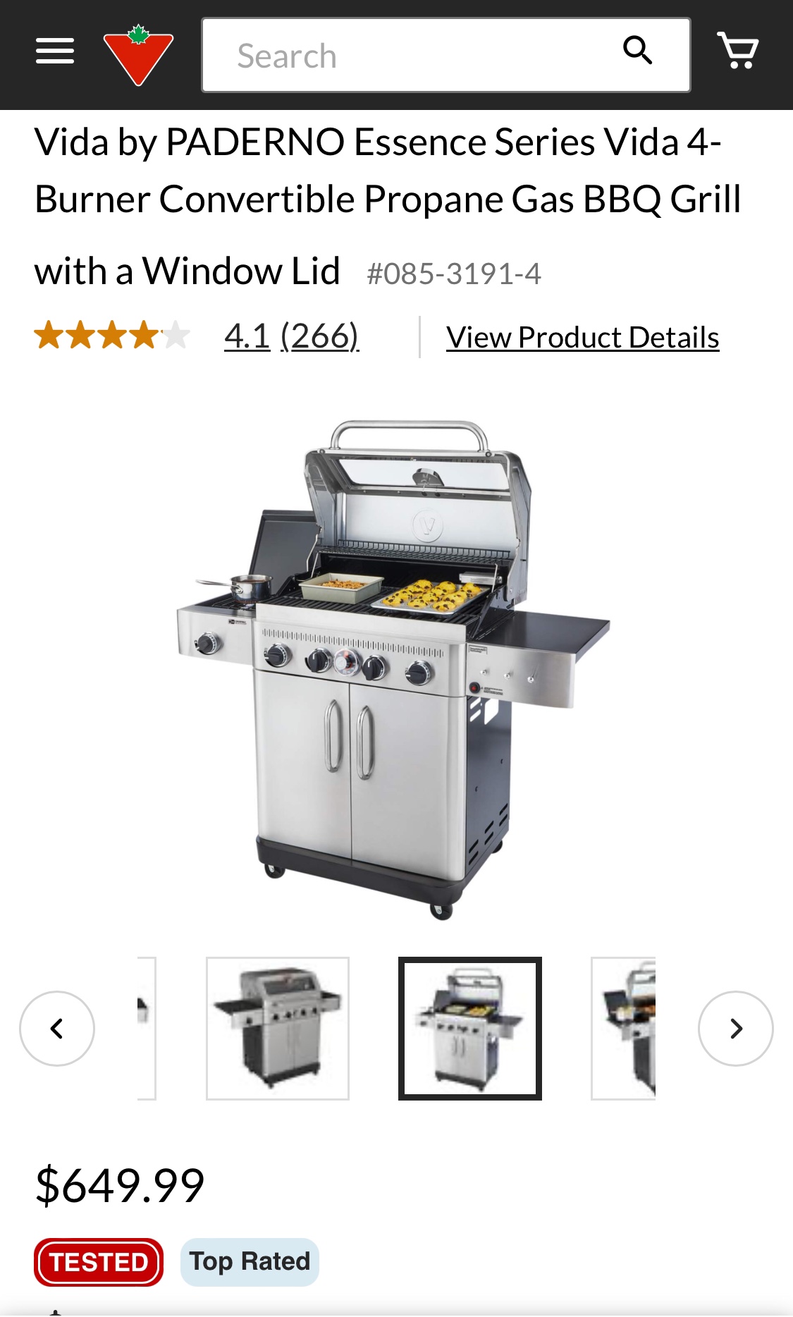 BRAND NEW - Vida by PADERNO 4-Burner Convertible Gas BBQ