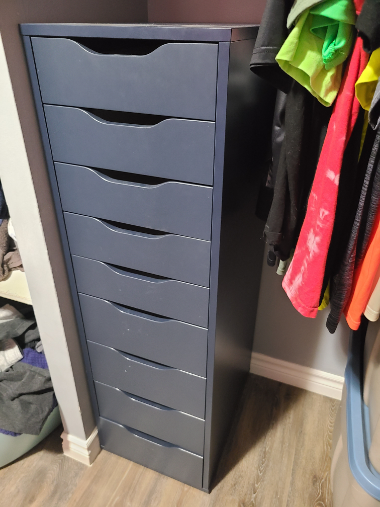 ALEX Drawer unit with 9 drawers, gray-blue