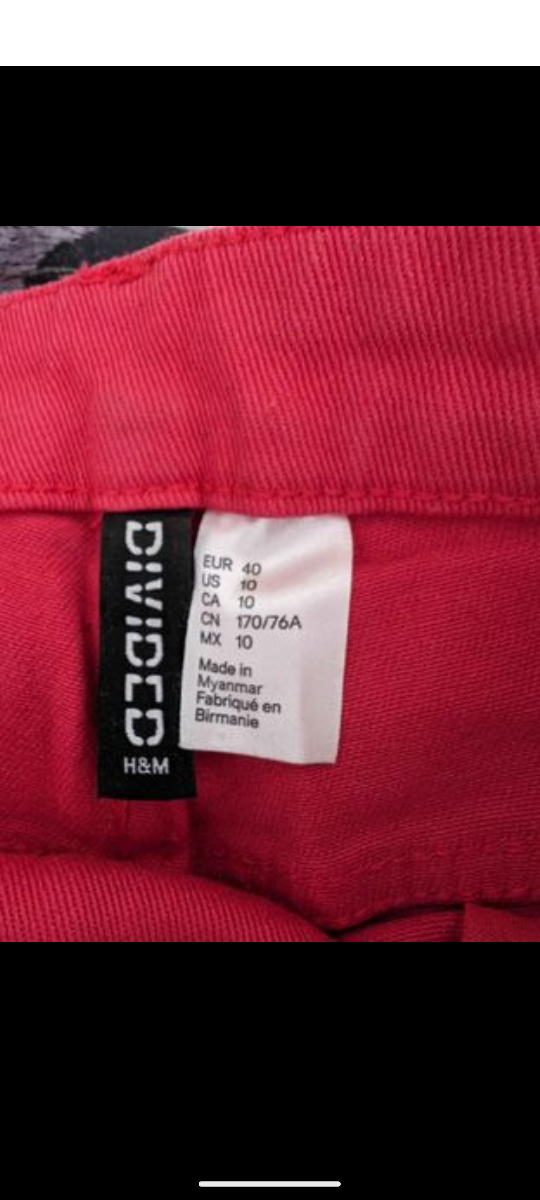 Red Distressed Denim Shorts - photo 2