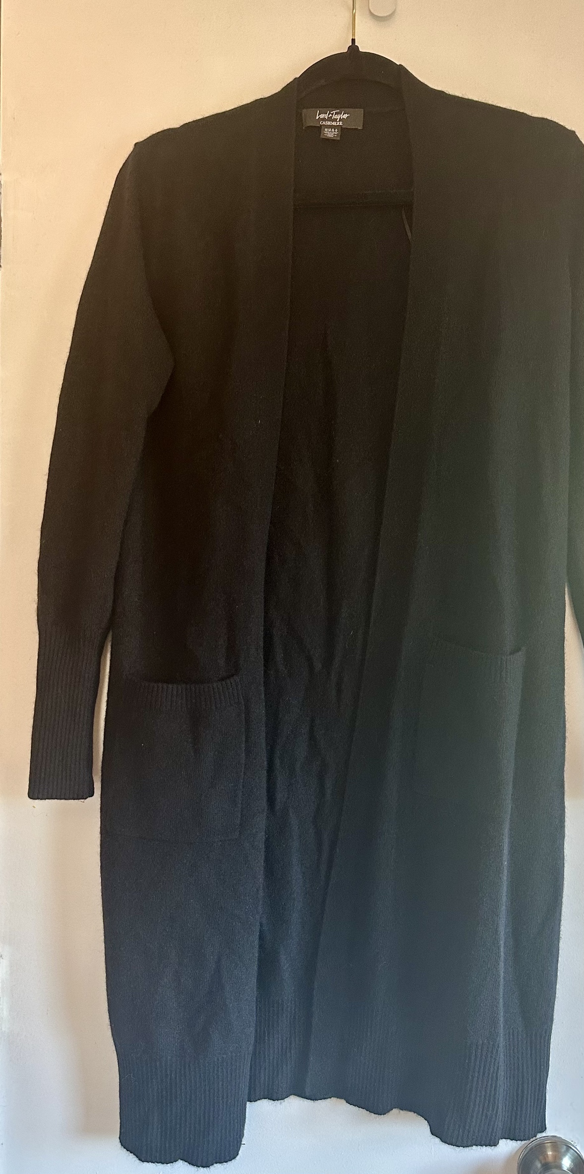 Lord and Taylor Black Cashmere Open Cardigan - photo 2