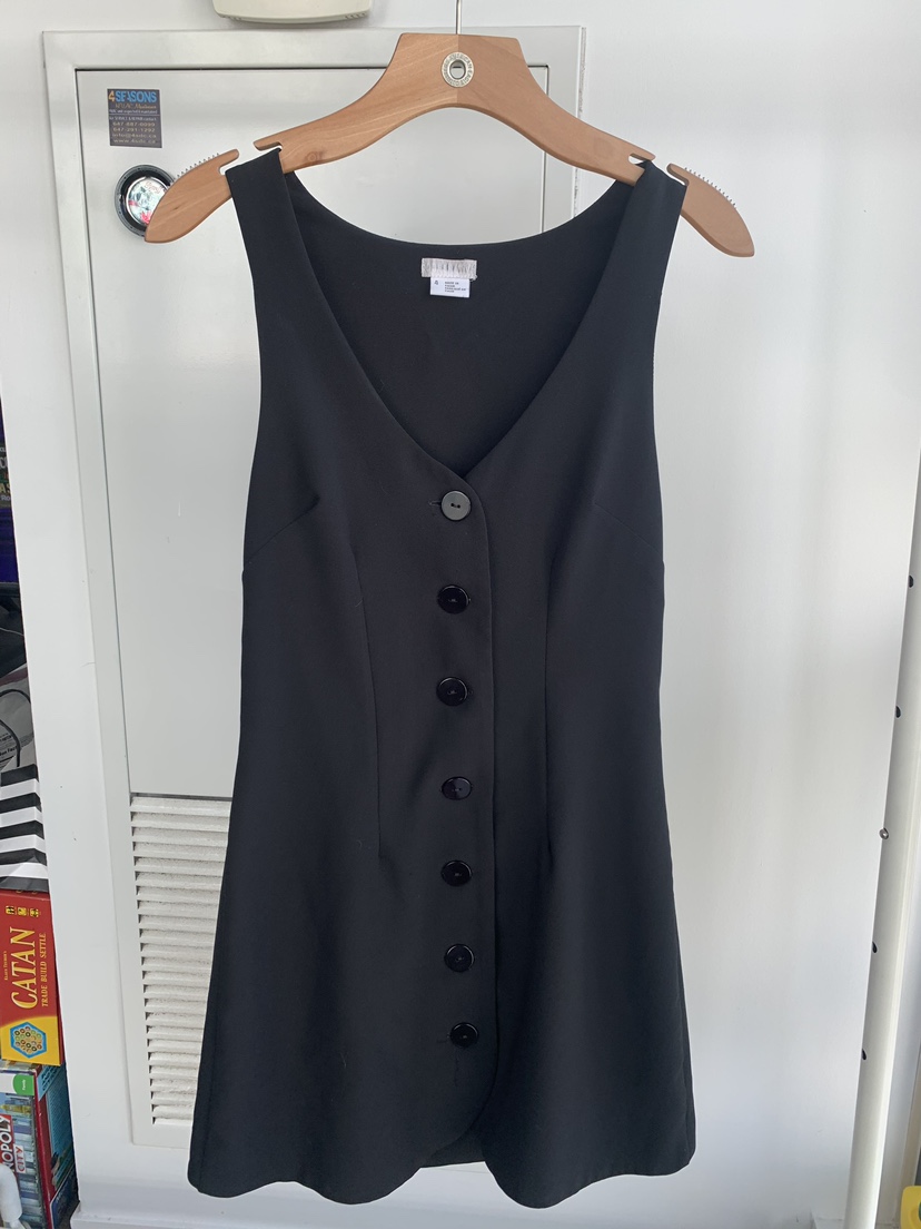Black Button Up Mini Dress thumbnail