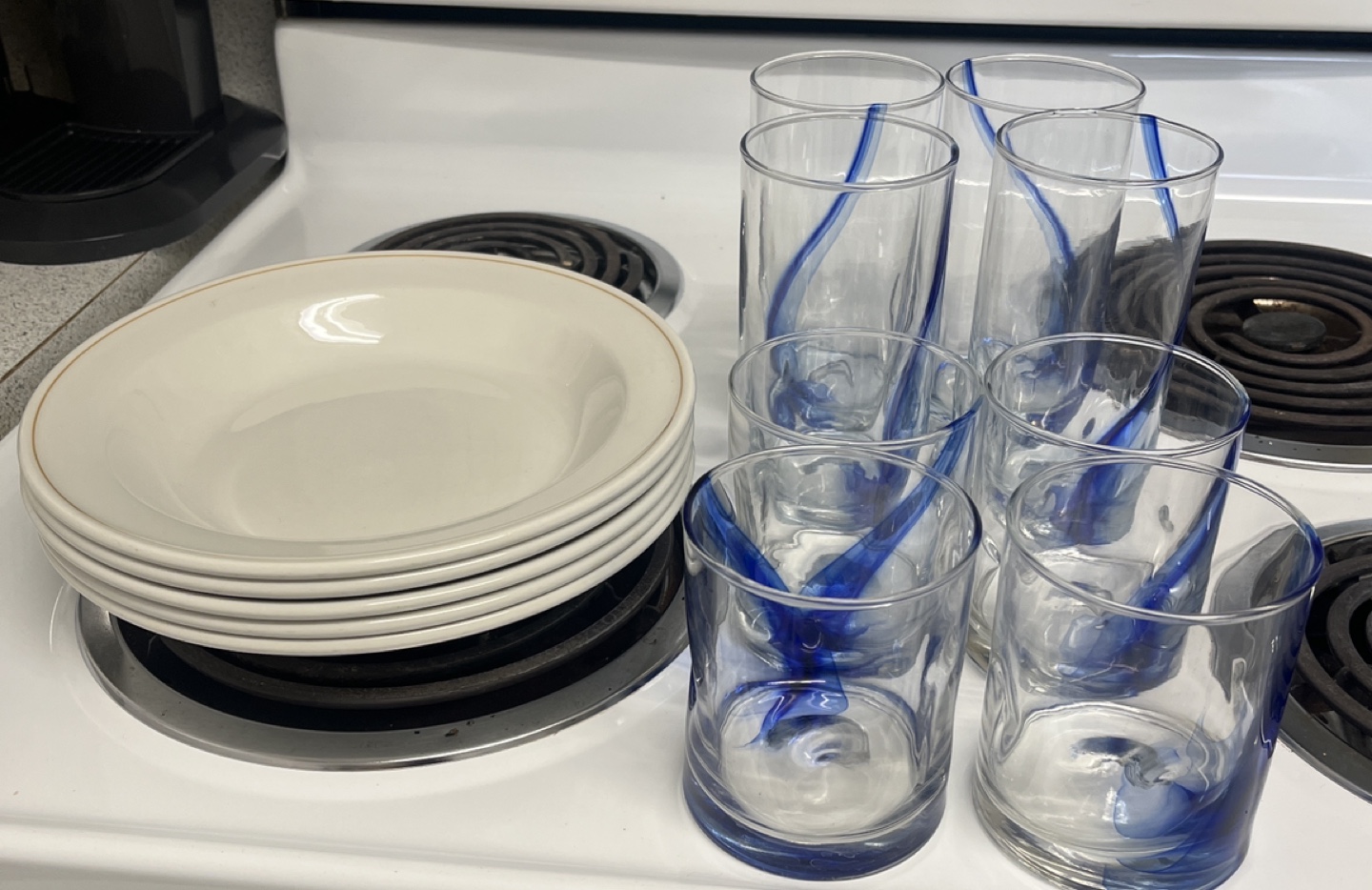 Blue and White Glassware including plates thumbnail