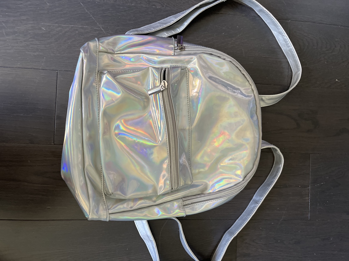 Sliver holographic backpack