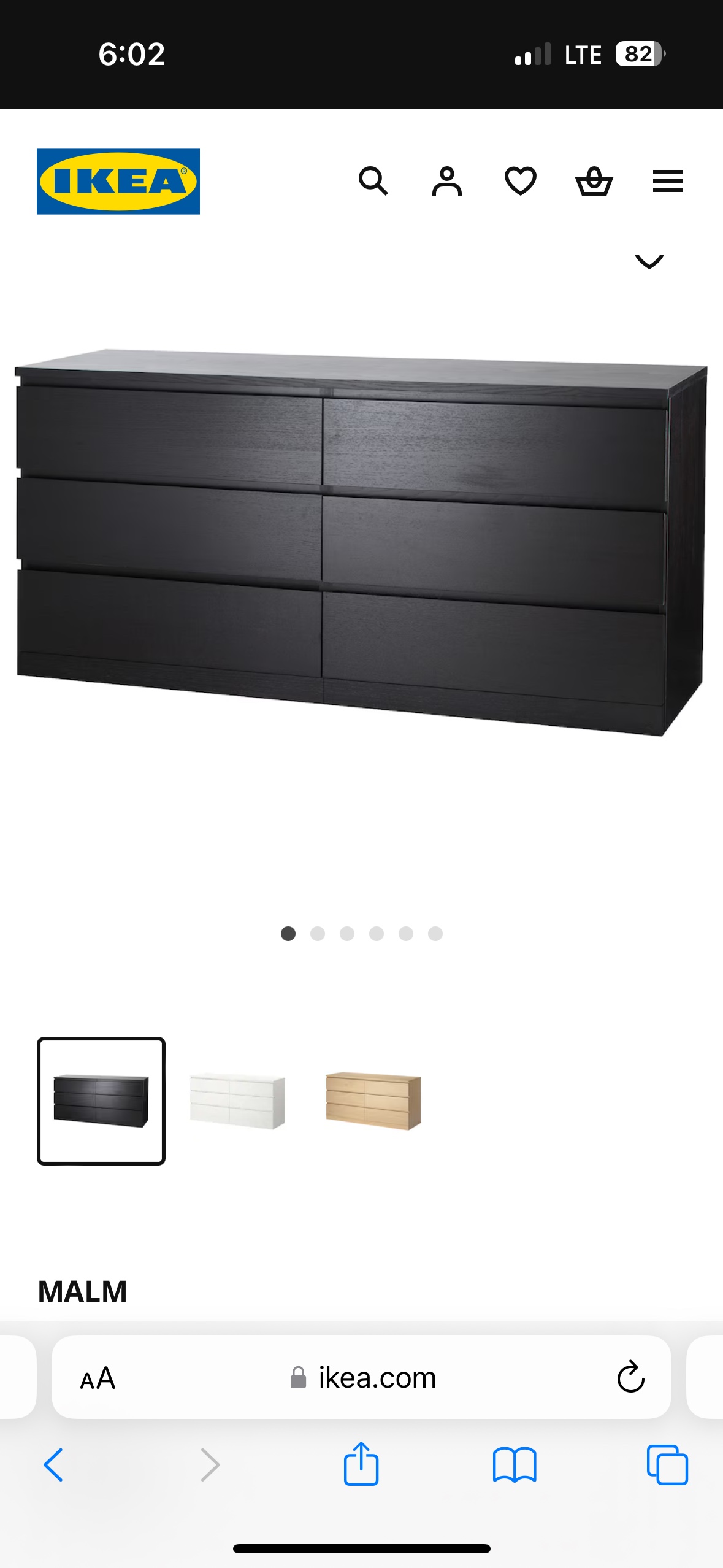 IKEA MALM 6-Drawer Dresser