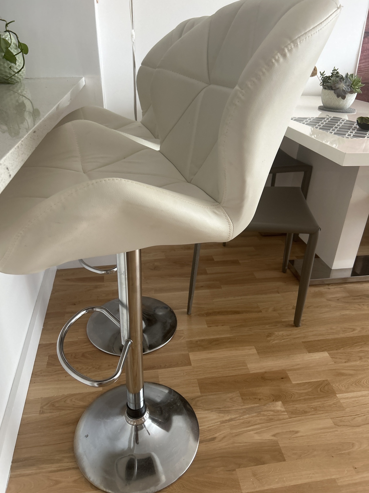 White bar stools