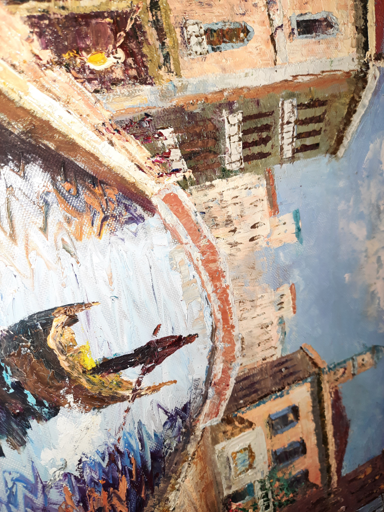 Real Oil Painting of Venice Canal image indicator(2)