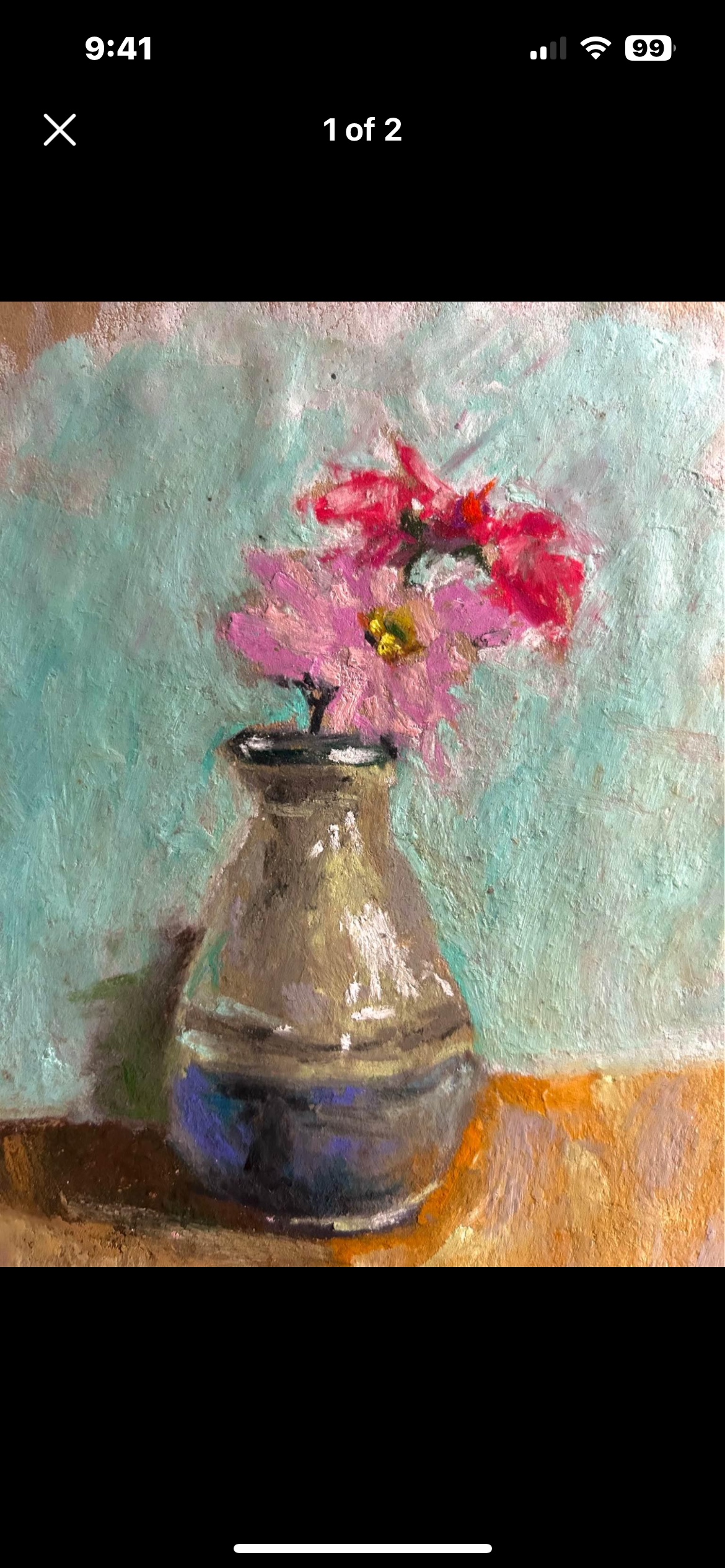 Pastel Painting of Flowers in Vase thumbnail