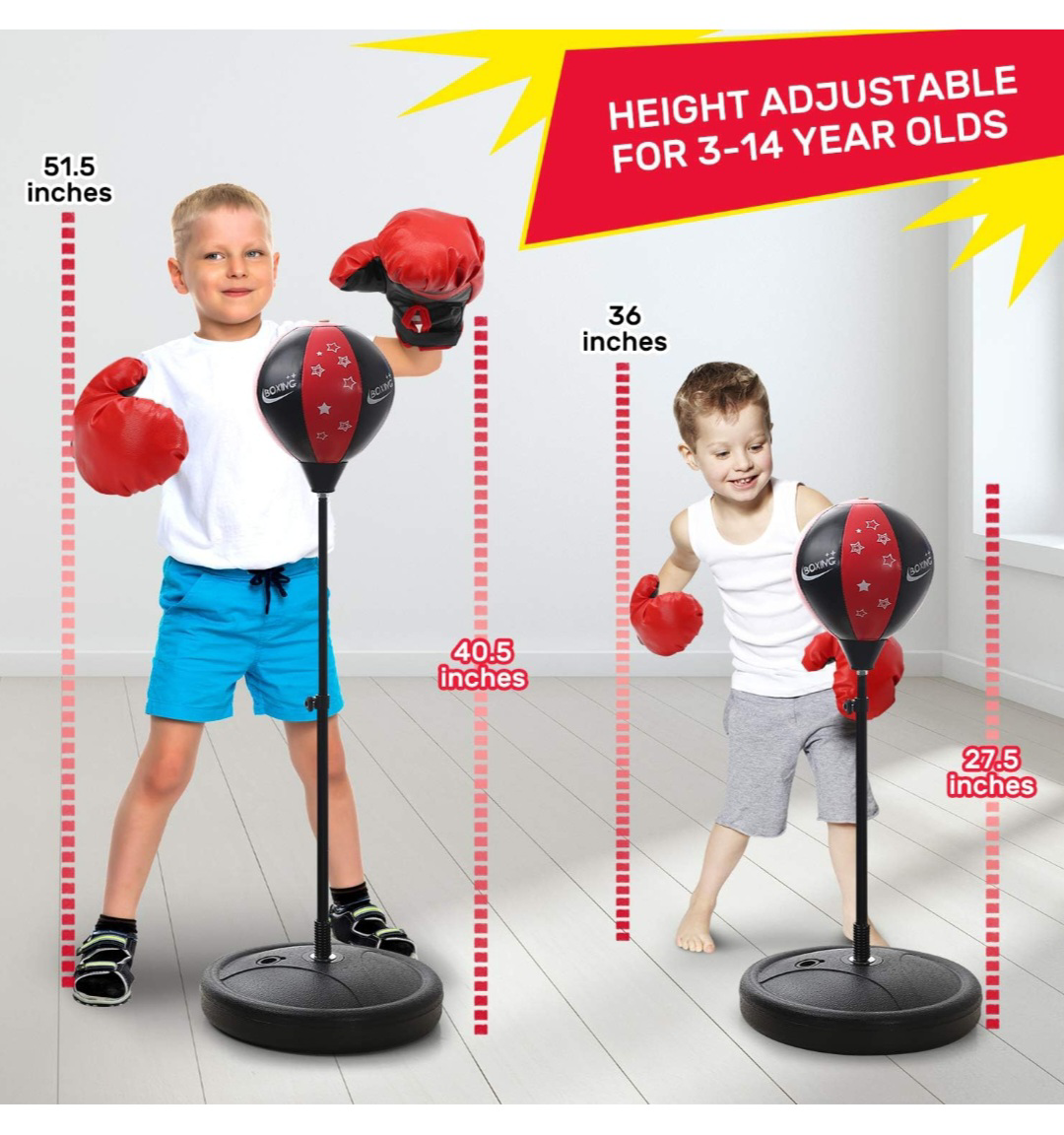 CUTE STONE Kids Punching Bag Toys with Boxing Gloves - photo 2