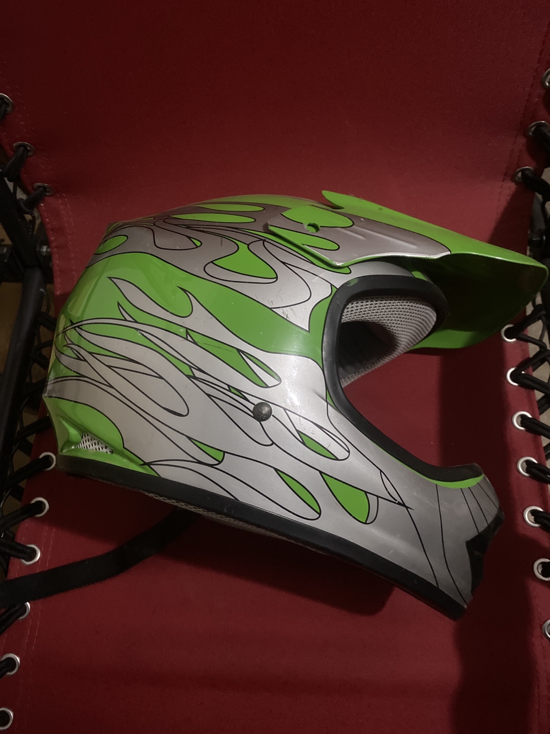 $25 Size S Green and Silver Motocross  Helmet - photo 2