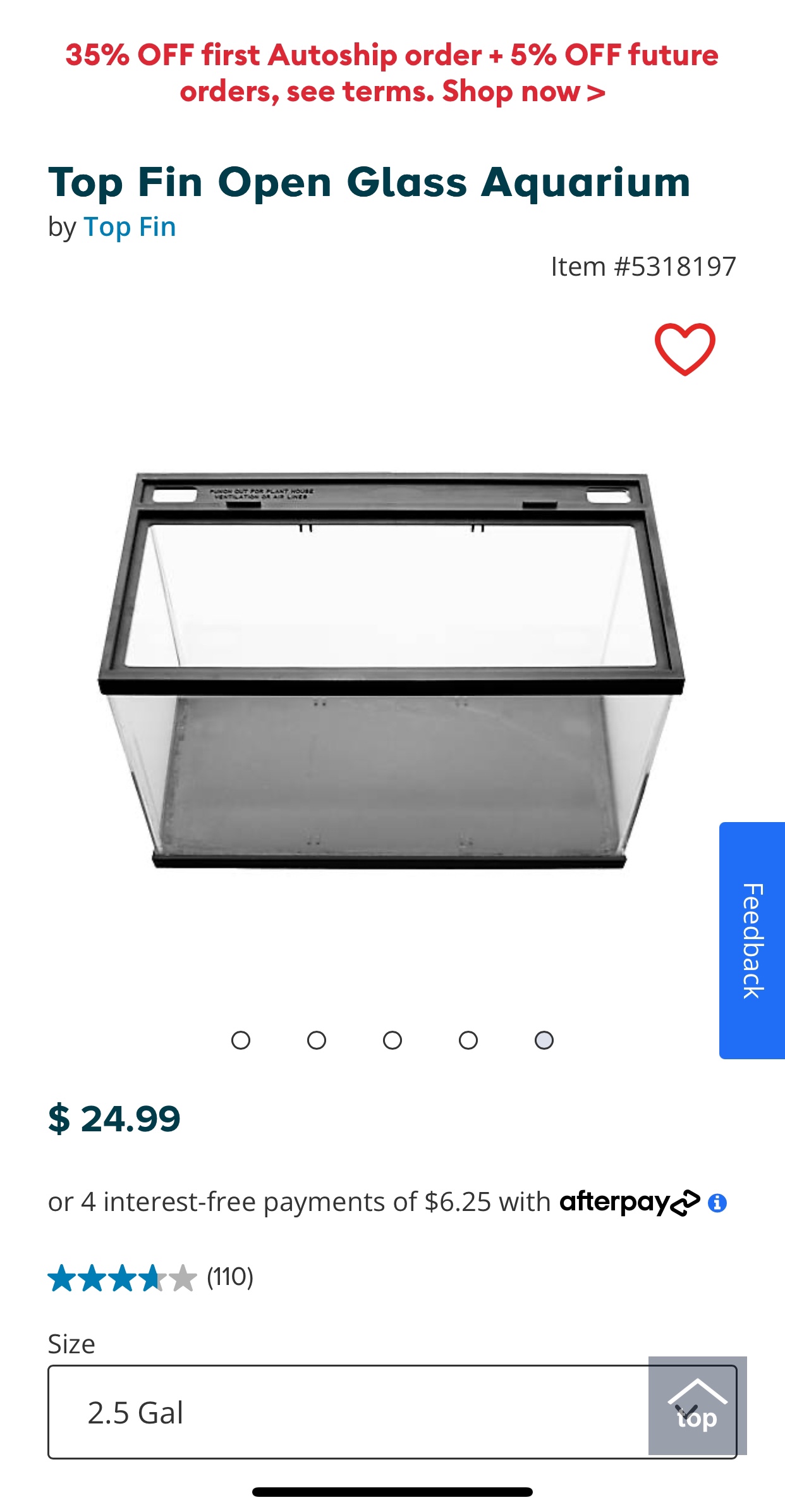 Fish Tank 2.5 Gal. Almost new. thumbnail