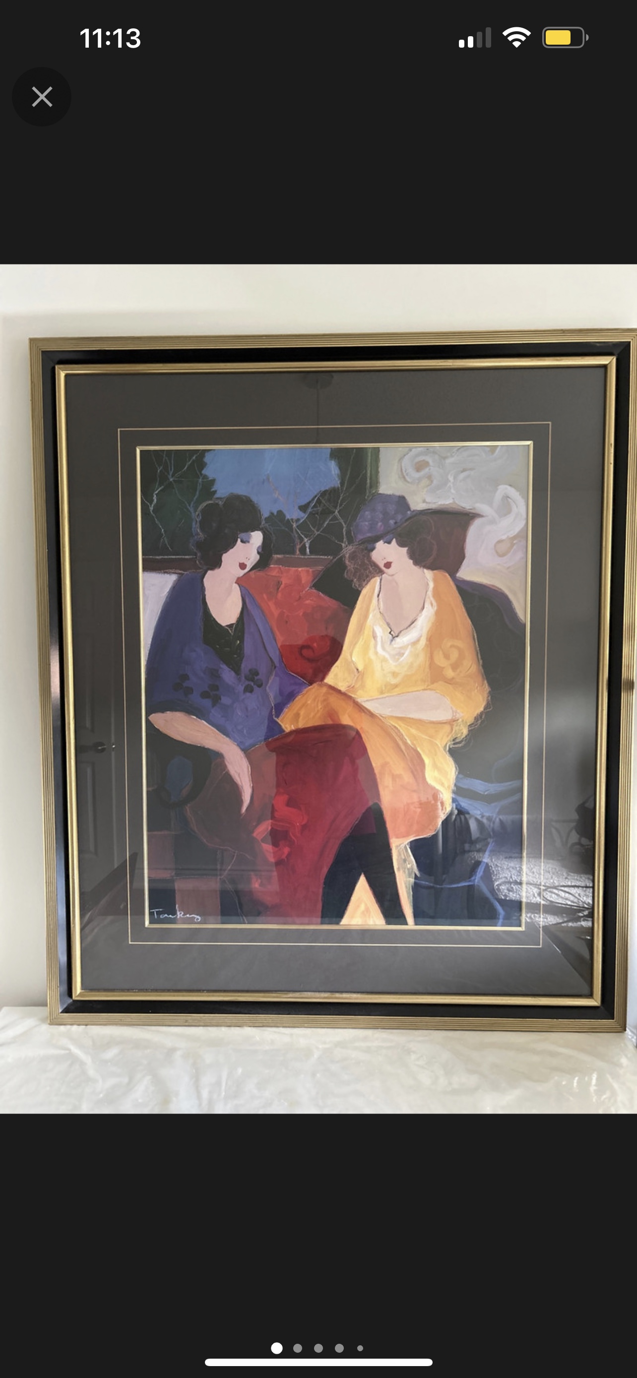 Tarkay Art inspired picture of 2 ladies:A moment of peace. thumbnail