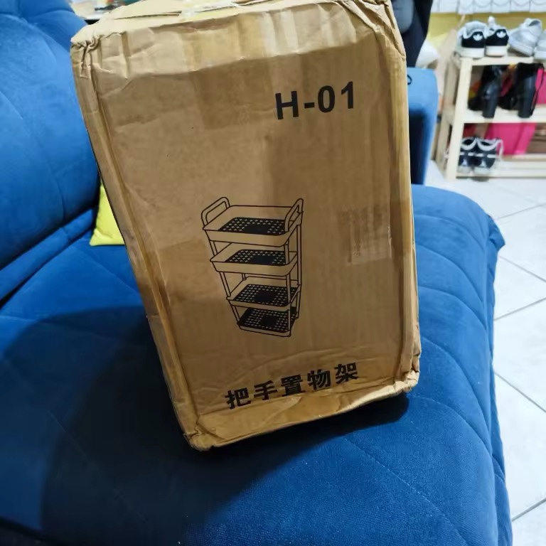 MOVABLE TROLLEY CART, PLASTIC WITH LITTLE DENTS image indicator(6)