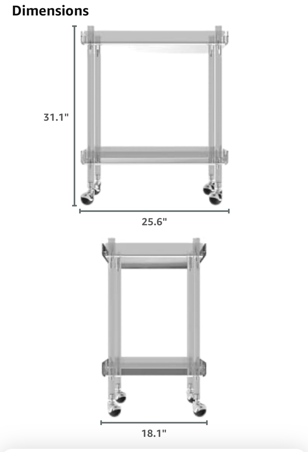 Safavieh Acrylic Kitchen Rolling Cart - photo 4
