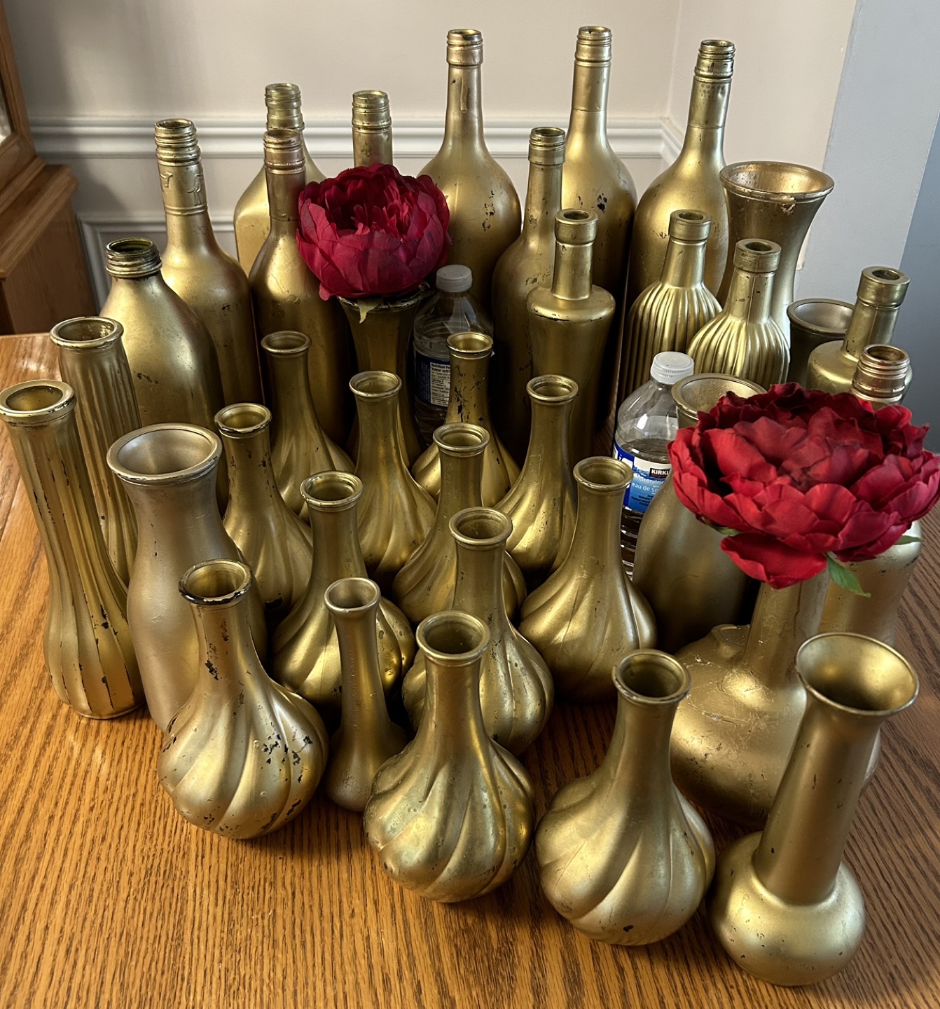 Centrepiece Gold Vases