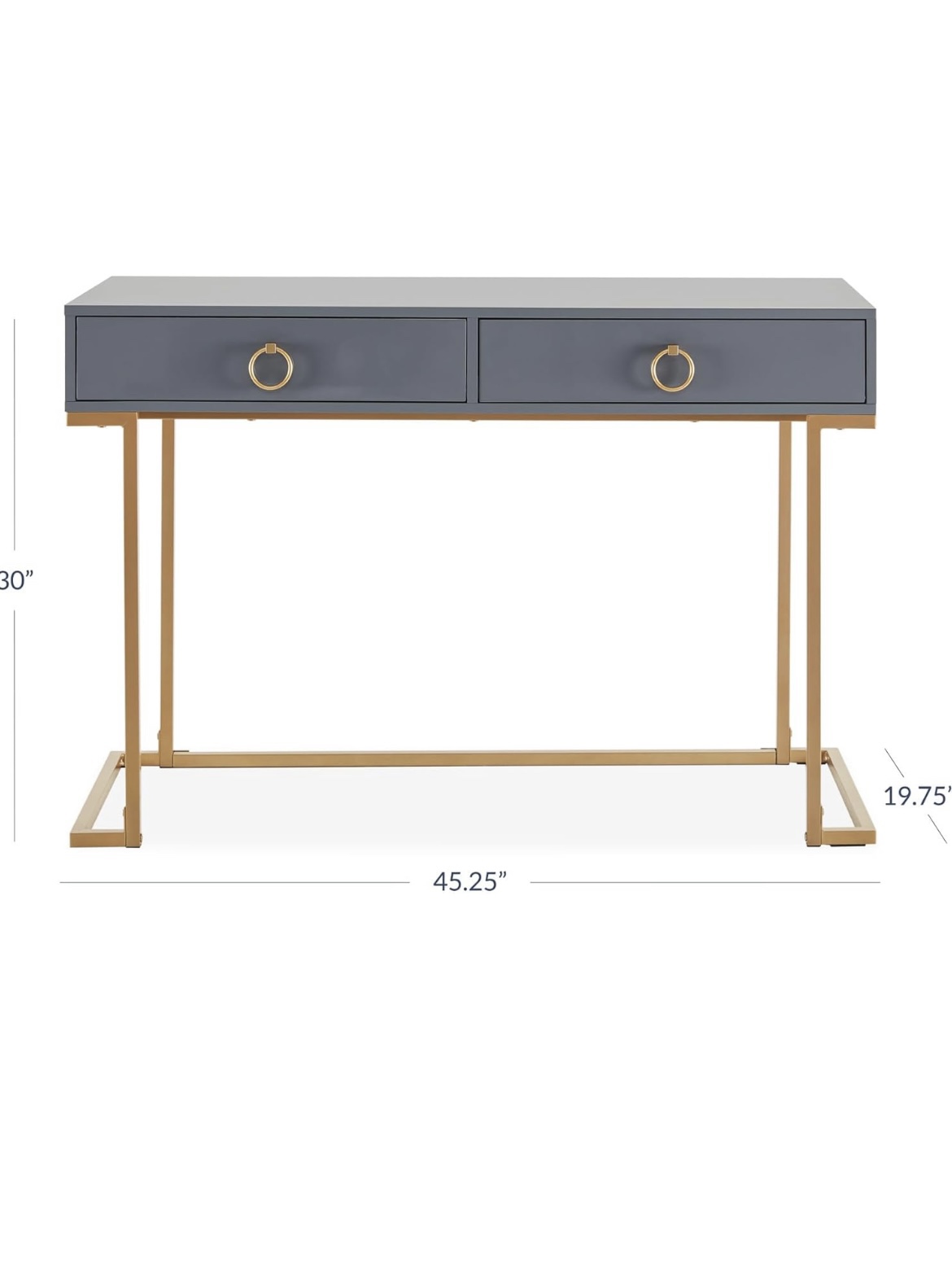 Gray Desk with Gold Legs - Move out sale! - photo 3