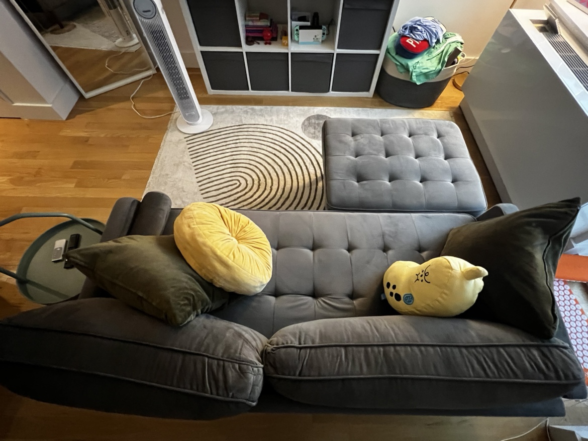 Gray Sectional Sofa with Ottoman - photo 2