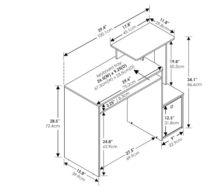 Home Computer Desk with Storage image indicator(2)