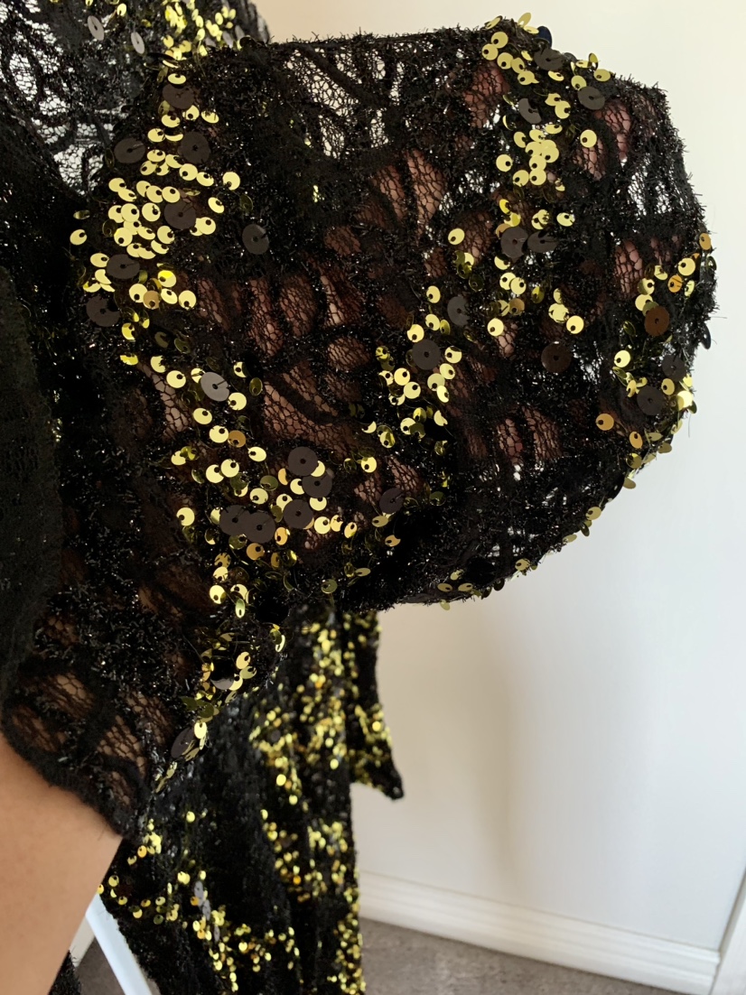 Lace and sequin bodysuit Halloween costume with face hood - photo 3