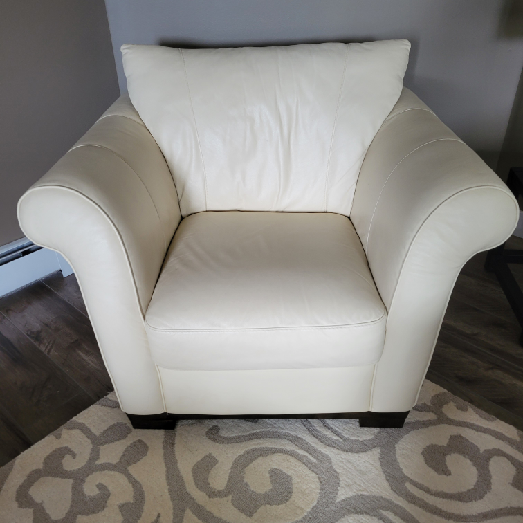 Cream Leather Armchair