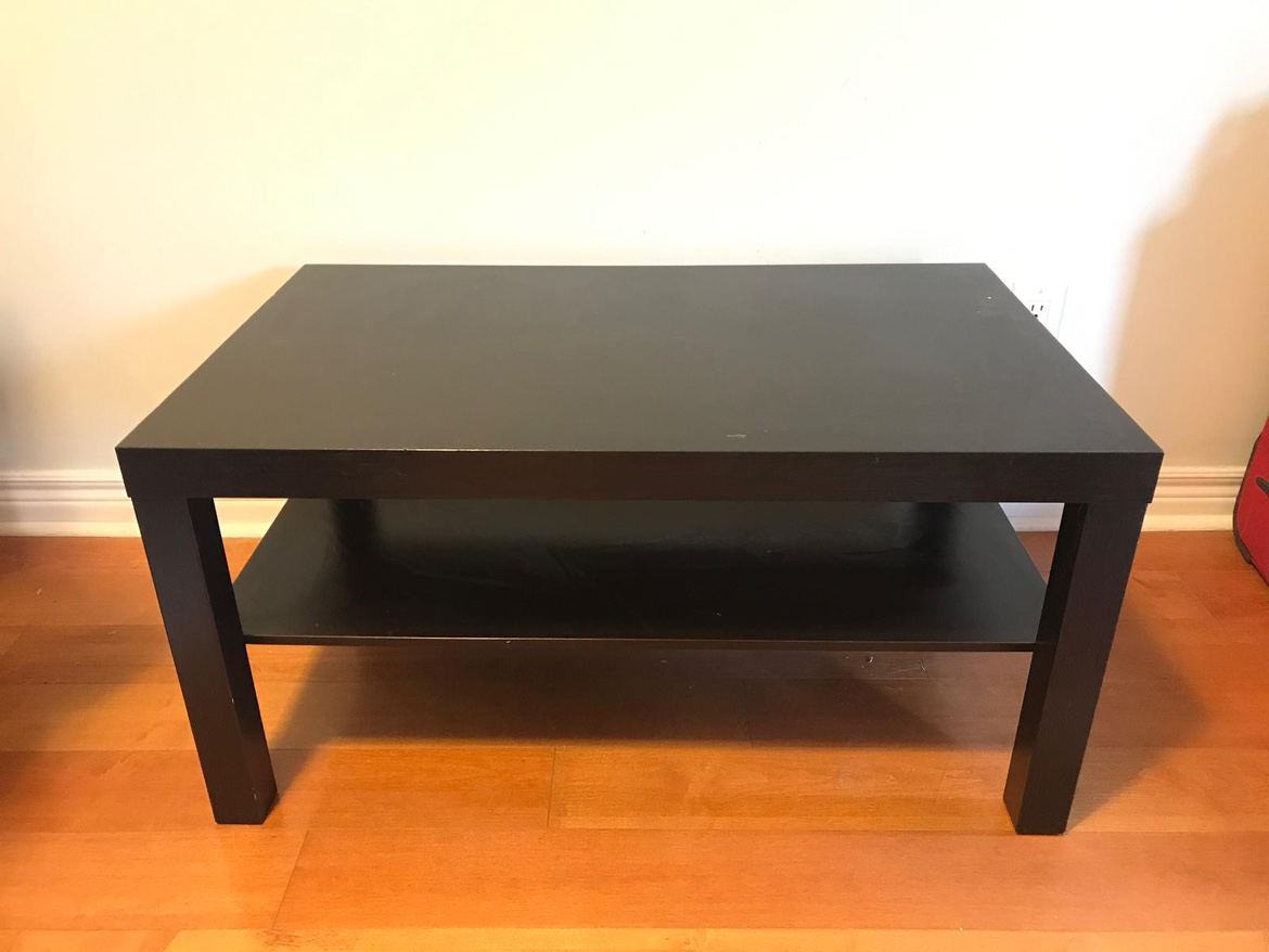 Black Coffee Table with Shelf thumbnail
