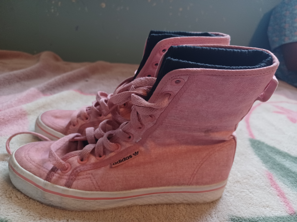 Adidas Pink High Top Sneakers