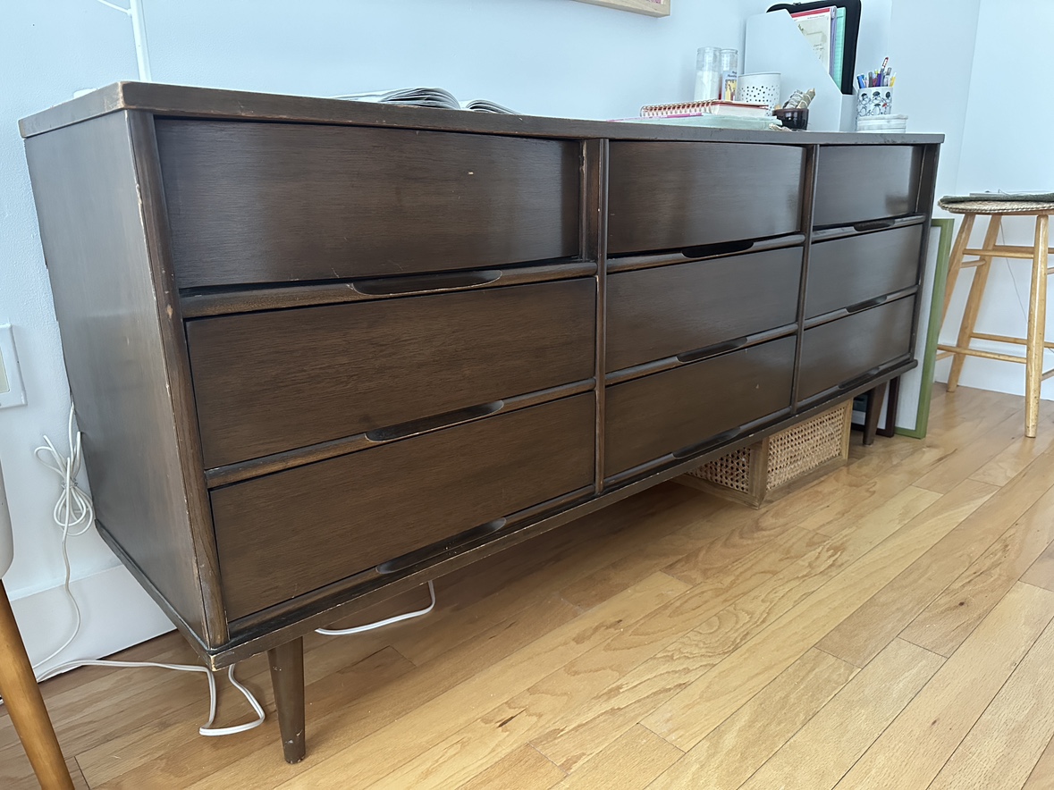 Mid Century 9 Drawer Lowboy Dresser by Caldwell Furniture