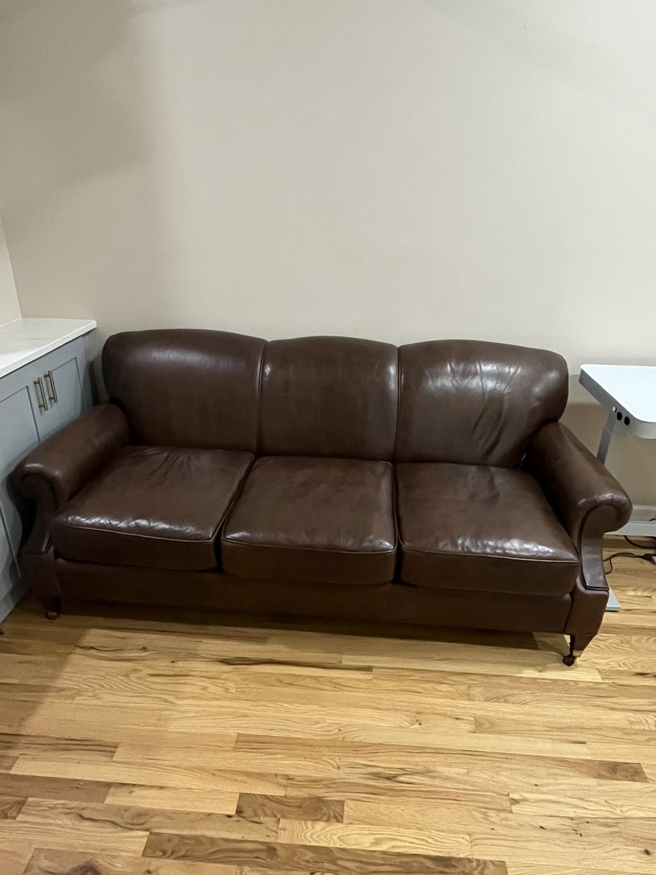 Brown Leather Couch - photo 3