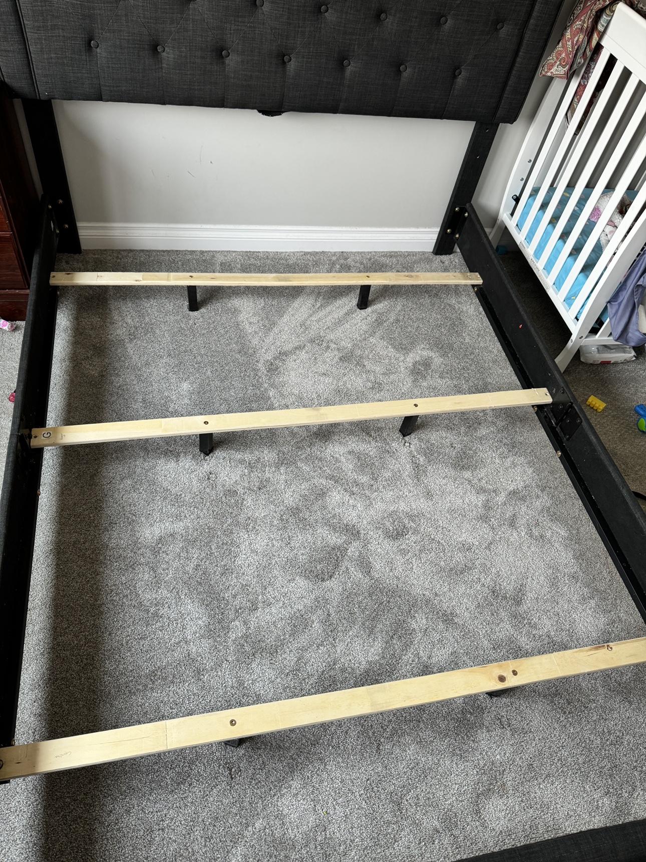 Queen Size Bed Frame with Box Spring and Mattress - photo 3