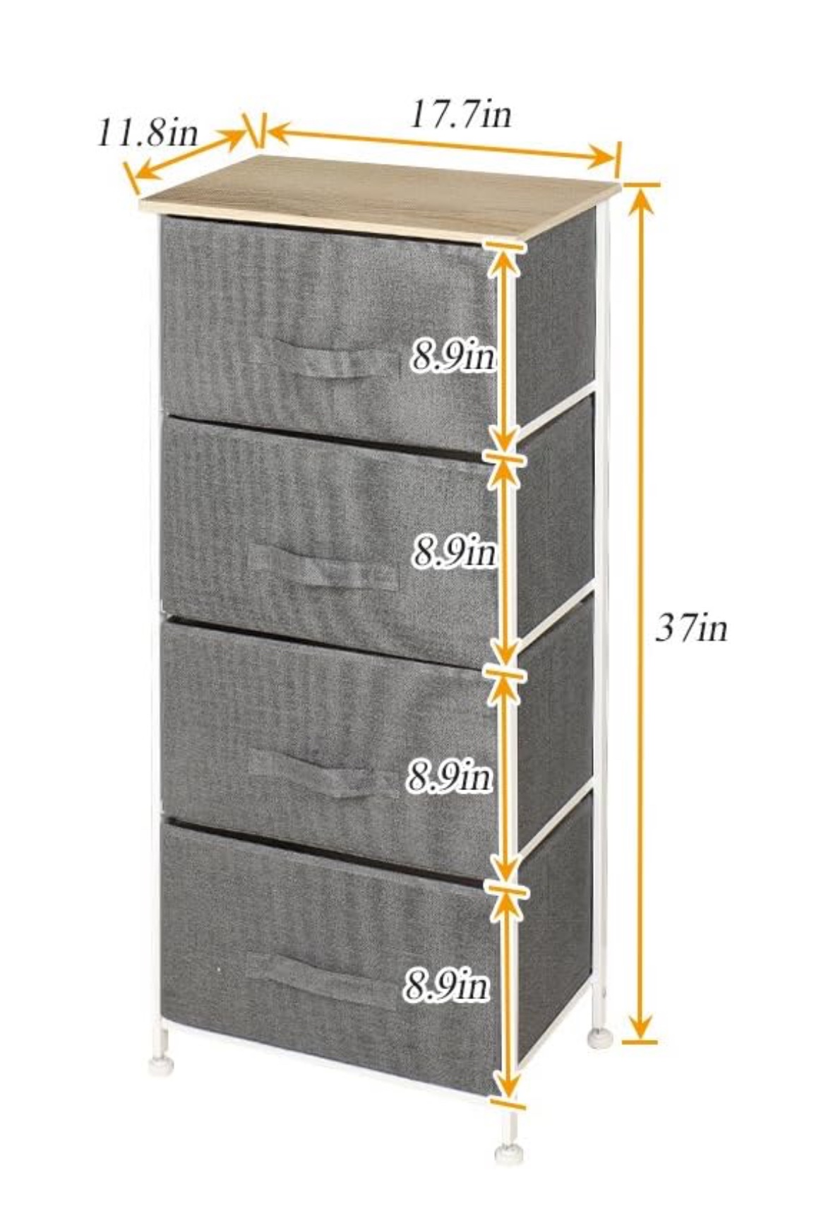 Grey 4-Drawer Clothing Unit - photo 4