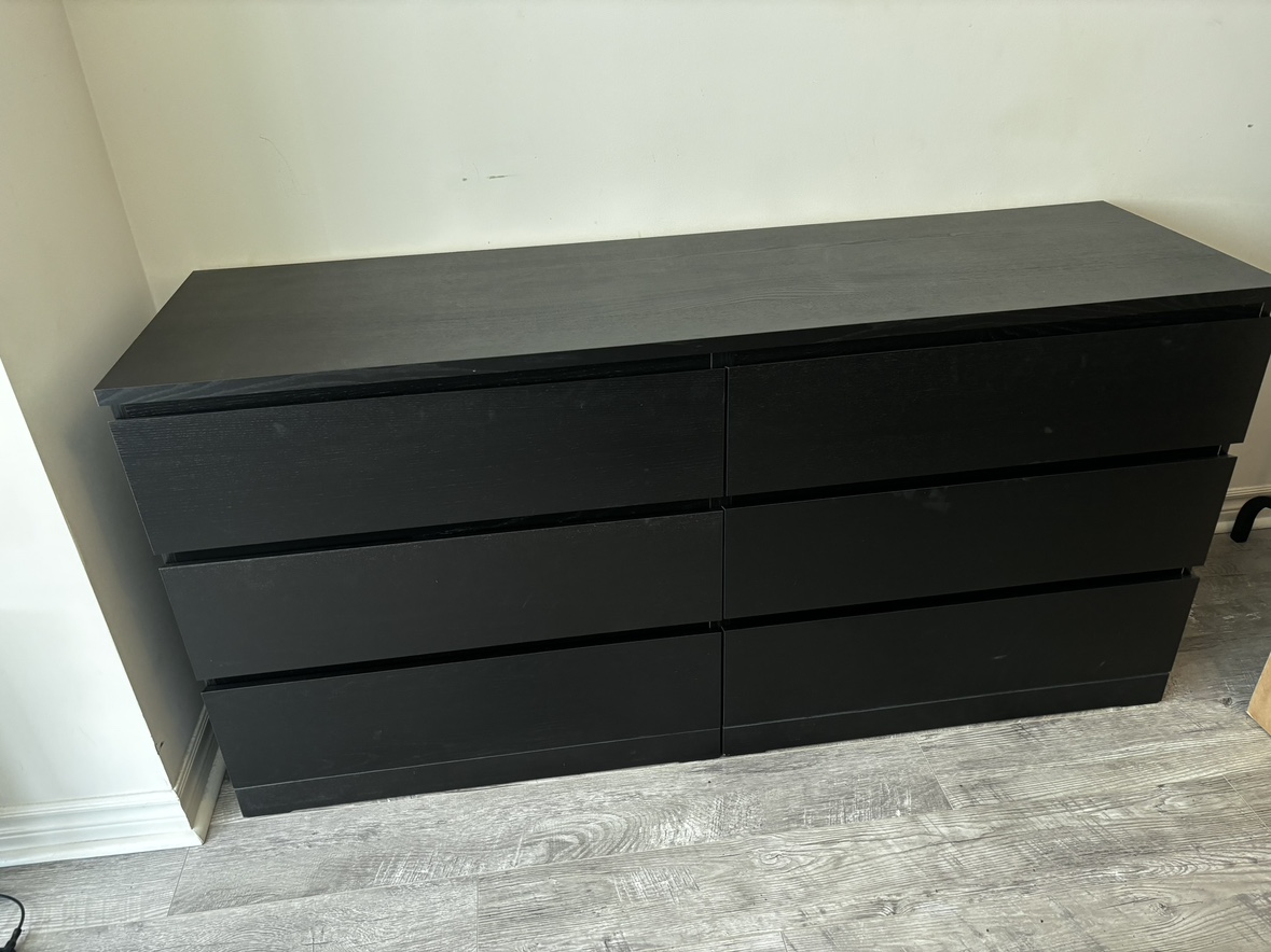 IKEA Black Six Drawer Dresser - photo 2